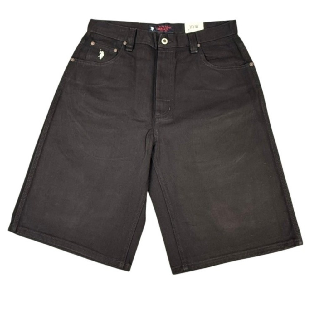 VTG US Polo Assn Jeans Co Mens Black Denim Shorts NWT Size 38 Relaxed NWT